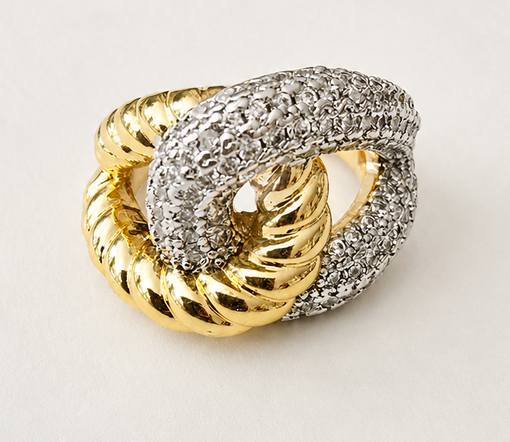 Valentina Knot Pavé Adjustable Ring