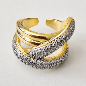 Celeste Twist Pavé Adjustable Ring